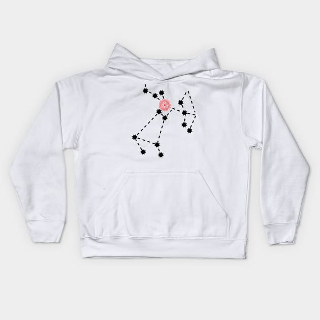 Uttara Ashadha Nakshatra Hindu Vedic Sidereal Astrology Constellation Kids Hoodie by EndlessDoodles